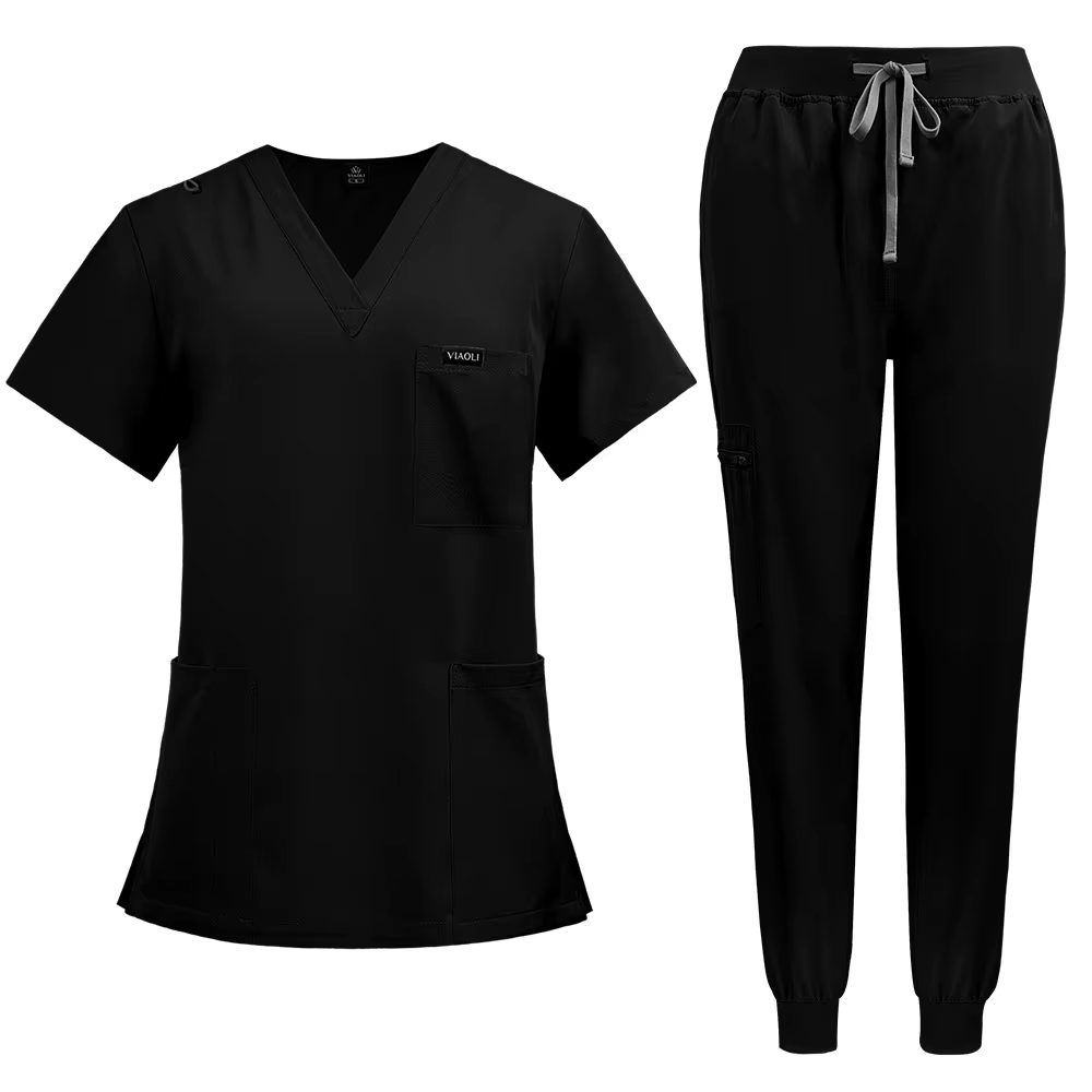 V-Neck Scrub Set – Top & Jogger Pant