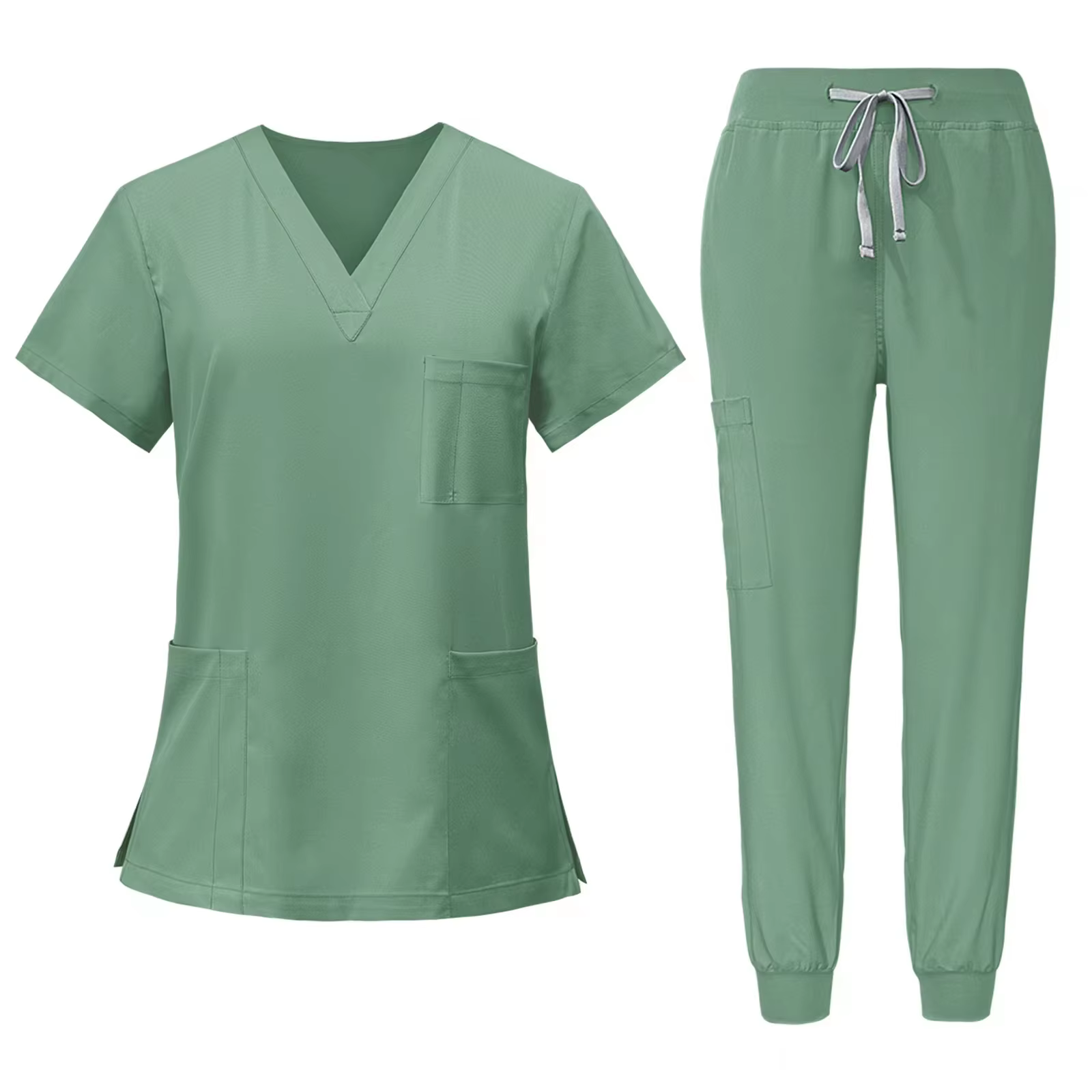 V-Neck Scrub Set – Top & Jogger Pant