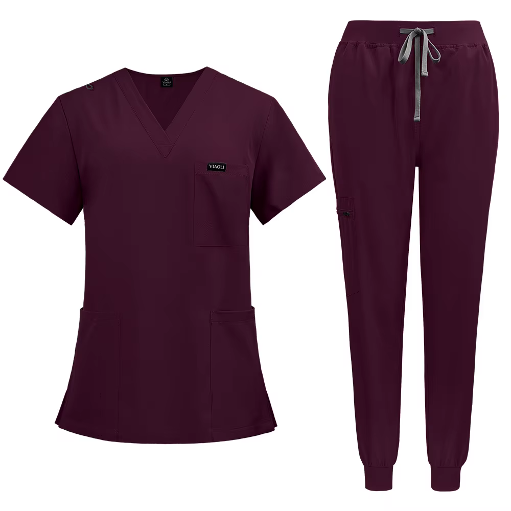 V-Neck Scrub Set – Top & Jogger Pant